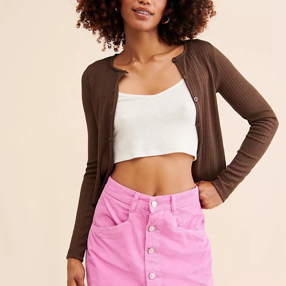 NWT Free People Ray Cord Mini Skirt Size 2